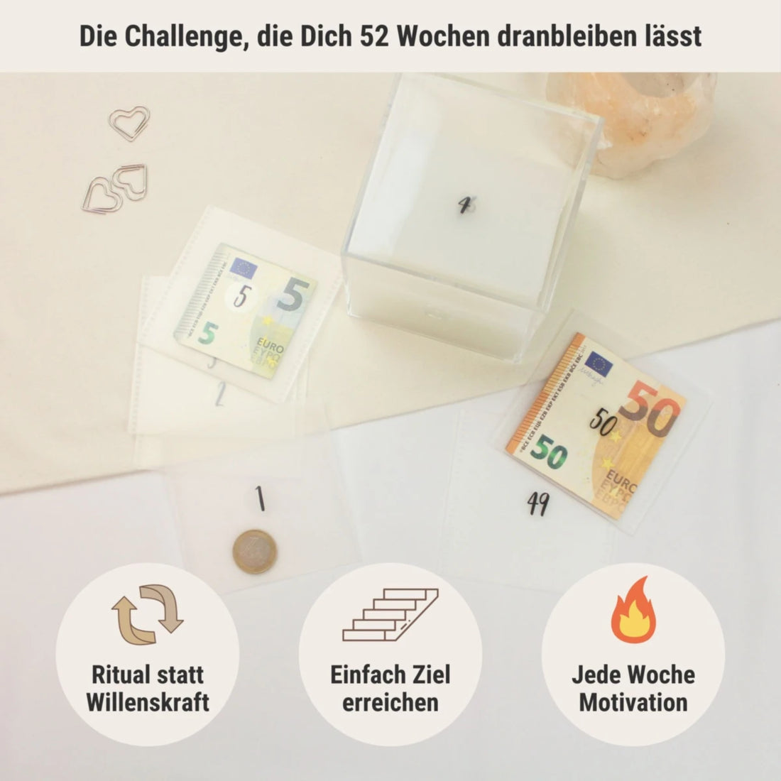 52 Wochen Spar-Challenge Acryl Box