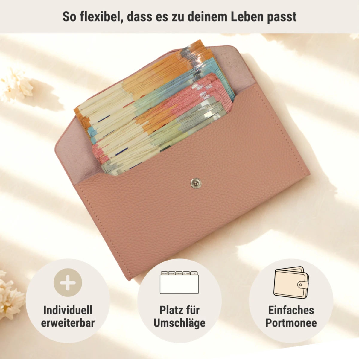 Cash Stuffing Etui In Use Rosa