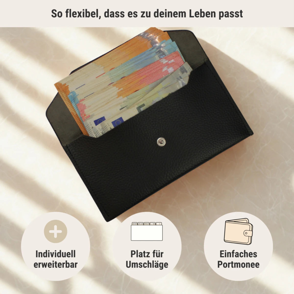 Cash Stuffing Etui In Use Schwarz