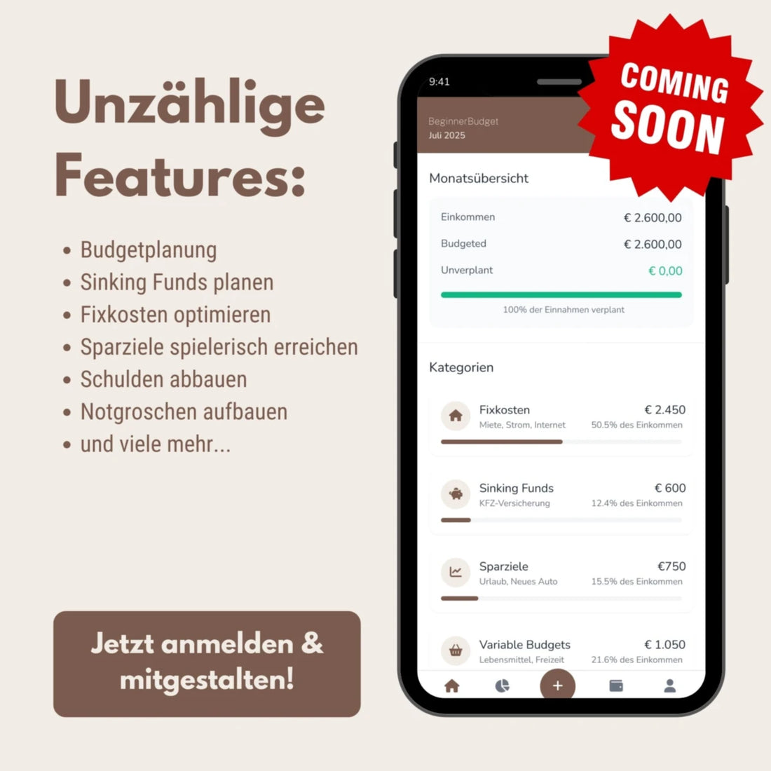 Budgetplanung & Finanzmentor App