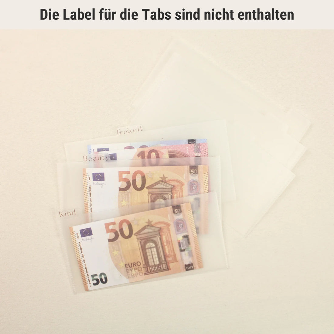 Budget Umschläge mit 6 Tabs (für Cash Stuffing Etui + Wallet)
